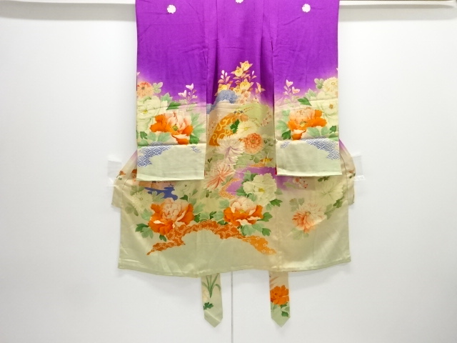 JAPANESE KIMONO / ANTIQUE NISHIKI KIMONO FOR SUMMERKIMONO / EMBROIDERE
